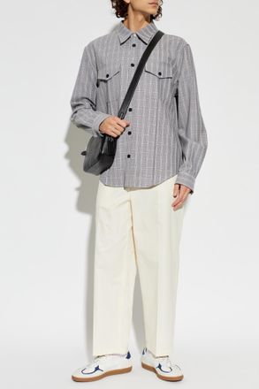 Marni Checked Pattern Shirt, Mens, Grey
