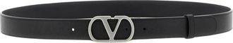 Valentino Garavani Vlogo Signature Leren Riem - Heren - Riemen - Zwart - 100 CM - Leer - Accessoires