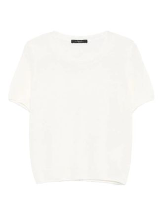 Max Mara Trui met ronde hals en korte mouwen - Wit