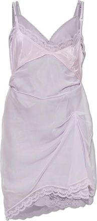 Marc Jacobs Lingerie-stijl Jurk - Dames - Korte kleedjes - Paars - M - Leer - Kleedjes