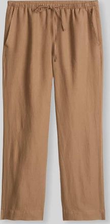 Marc O'Polo Straight Leg Leinenhose mit Tunnelzug in Hazel, Gr&ouml;&szlig;e 34