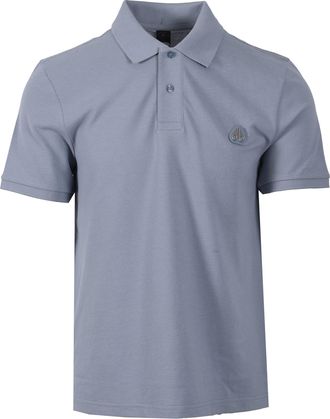 Moose Knuckles Mens EVERETT POLO SHIRT JET STREAM - Blue Cotton - Size Medium