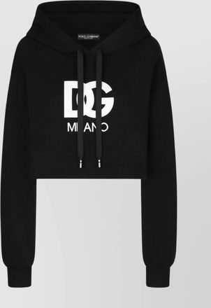 Dolce & Gabbana cropped logo embroidery hoodie
