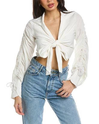 Just Bee Queen Just Bee Queen Dakota Linen-Blend Top