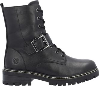 Remonte Zwarte Gesloten Enkellaarsjes voor Dames - Dames - Veterlaarzen - Zwart - 37 EU - Wol - Schoenen