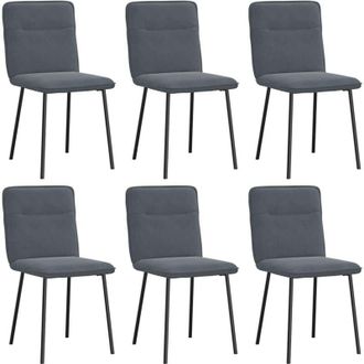 vidaXL Sillas De Comedor 6 Unidades Terciopelo Gris Oscuro Vidaxl