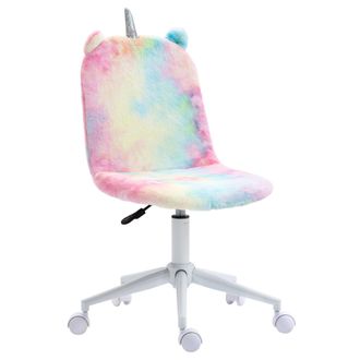 Vinsetto Fluffy Unicorn Office Chair w/ Swivel Wheel - Cute Desk Chair - Rainbow | TJ Hughes