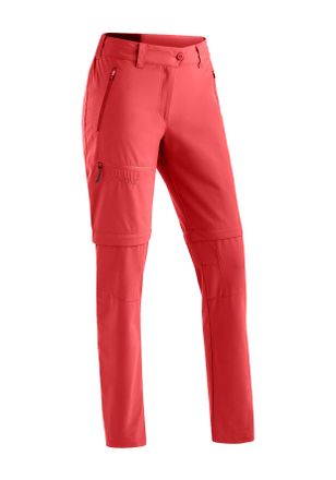 Maier Sports Outdoorhose MAIER SPORTS Nata Zip Loop, Damen, Gr. 21, Kurzgr&ouml;ssen, rot (karminrot), 100% Polyester, Hosen Outdoorhose, Damen Wanderhose, Zip-Off Funk