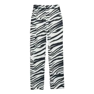 Patrizia Pepe Zebra-print twill broek - Dames - Broeken - Veelkleurig - Maat: L Poliester