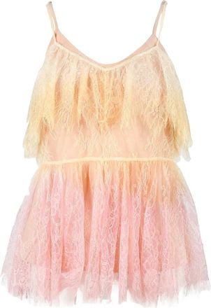 Twin-Set Yellow Polyamide Gradient Top