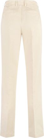 Pantaloni Torino Womens Ambra Cotton-Linen Straight Trousers Cream