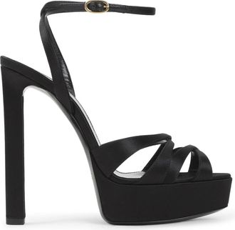Saint Laurent Schoenen, Dames, Zwart, 40 1/2 EU, Leer, Chandelle 110 Sandalen