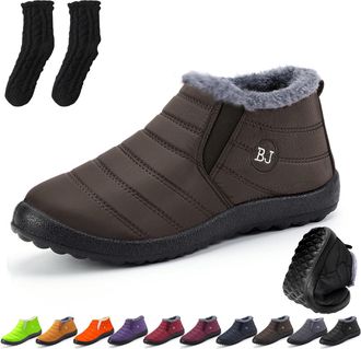 Generic Comfortable Orthopedic Winter Boots, Waterproof Non-Slip and Lightweight Snow Boots with Fur Food for Women Men (Braun,12.5)