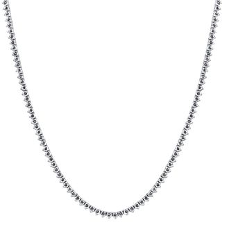 Pompeii3 F/VS 5.59Ct Diamond Tennis Necklace 3-Prong 14k White Gold 16 Lab Grown