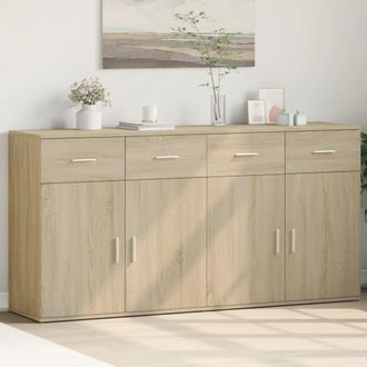 vidaXL Aparadores 2 Uds Madera De Ingenier&iacute;a Roble Sonoma 79x38x80 Cm Vidaxl