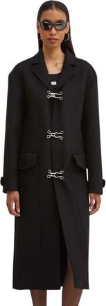 Moschino Single-Breasted Wool Coat - Dames - Trenchcoats - Zwart - XS - Wol - Jassen