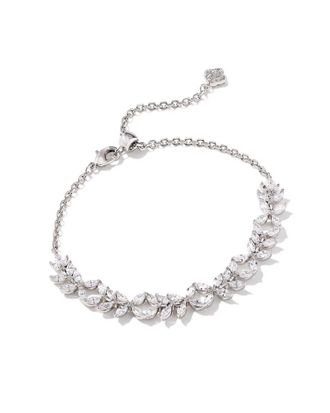 Kendra Scott Womens Rosalie Tennis Bracelet In Silver White Crystal