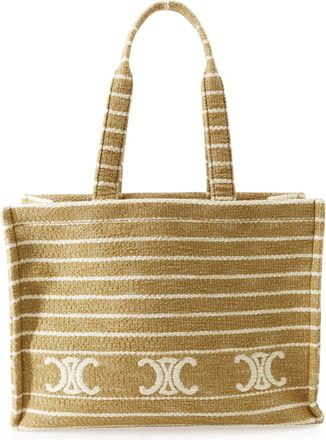 Celine Ivory Canvas Handbag Tote Bag (Pre-Owned)