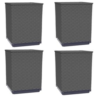 Berkfield Home Planters 4 pcs Black 30x30x37 cm Polypropylene | Size: 30 x 30 x 37 cm