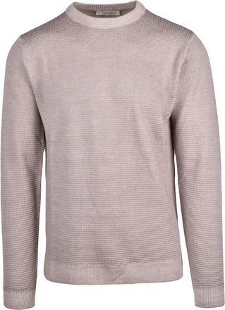 Wool & Co Finely Knitted Merino Crew Neck Pullover With Textured Pattern