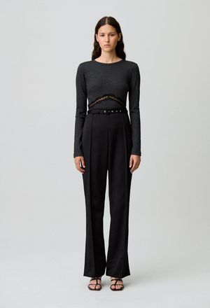 Claudie Pierlot Straight Satin Trousers