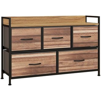 HOMCOM Mueble organizador 98x29x63 cm roble
