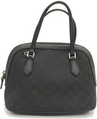 Gucci Pre-owned Handbags, female, Black, Size: ONE SIZE Pre-owned Leather Handbag