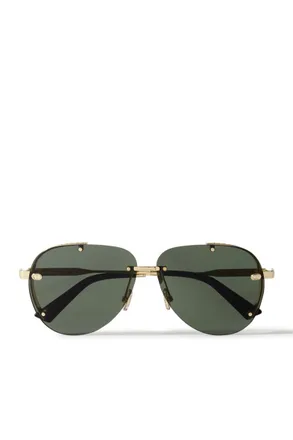 Dior NeoDior A1U Aviator-Style Guilloché Gold-Tone Sunglasses