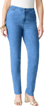 Roaman's Plus Size 24/7 Stretch Straight Leg Jean in Light Stonewash at Nordstrom, Size 40