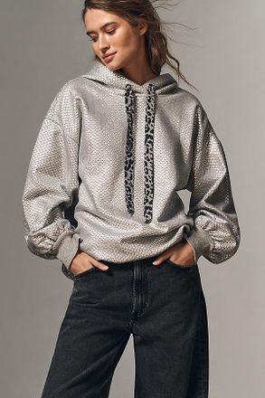 Pilcro Foiled Sequin Hooded Sweatshirt