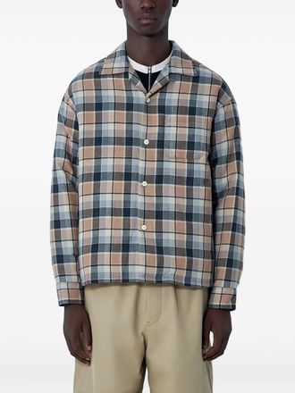Visvim check weave classic collar jacket - men - Wool/Linen/Flax - 5 - Neutrals