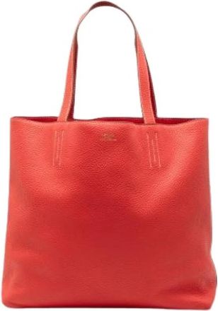 Herm&egrave;s Pre-owned Double Sens Tote Bag - Dames - Vintage Shopper - Rood - ONE Size - Vintage