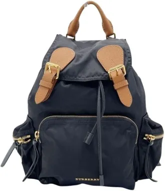 Burberry Black Brown Nylon Backpack (Pre-Owned)