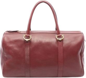 Cartier Pre-owned Weekend Bags, female, Red, Size: ONE SIZE Pre-owned Must Line Leather Boston Bag