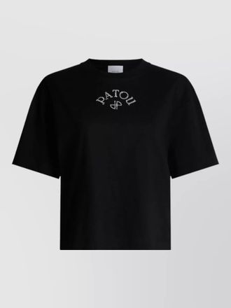 Patou short sleeve crew neck nylon silk top