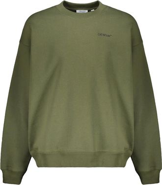 Off-white Logo Crewneck Sweatshirt - Heren - Sweatshirts - Groen - XL - Katoen - Hoodies & sweatvesten