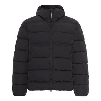 C.P. Company Winter Jackets, male, Black, Size: 2XL Quilted Hooded Jacket