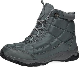 Generic Snow Boots Mens Waterproof Sneakers Thickened Plush Mens Ankle Boots Outdoor Mens Hiking Boots(Grey,42)