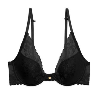 Natori Cherry Blossom Push Up Bra Women Black Convertible Underwire DDR2038