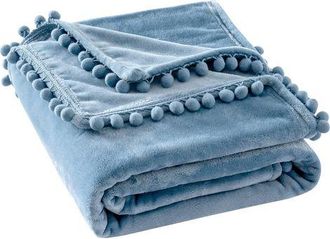 OEM Manta Polar De Terciopelo De Franela, 1 Pieza, Suave, C&aacute;lida, Peluda, 150x200cm, Gris Azulado