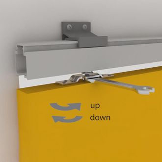 Emuca Kit De Sistema Corredero Railway Para Puertas Correderas Colgadas De Madera Con Cierre Suave, 80kg, Aluminio, Anodizado Mate - Emuca