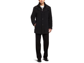 Calvin Klein Mens Coleman Top Coat Mens Coat Charcoal : 48, Polyester/Satin/Wool