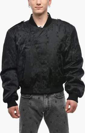 Off-white Jacquard Bomber ARROWS PATTERN with Monogram Motif Off-White
