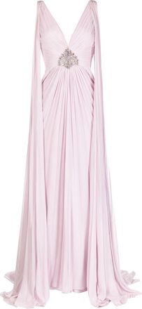 Jenny Packham Sylvia floor-length gown - women - Polyester - 8 - Pink