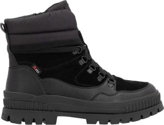 Rieker Casual Enkellaarsjes - Dames - Veterlaarzen - Zwart - 38 EU - Wol - Schoenen
