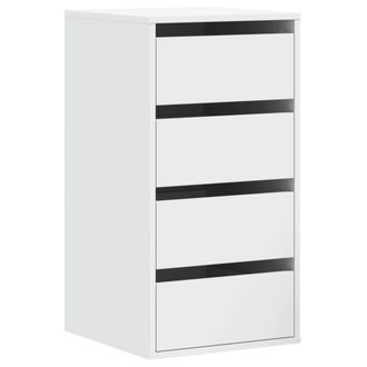 vidaXL Cajonera De Esquina Madera De Ingenier&iacute;a Blanca 40x41x76 Cm Vidaxl