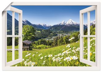 Artland Wandbild »Fensterblick Bayerischen Alpen« Berge 1 Stk. tlg. als Alubild, Leinwandbild, Wandaufkleber oder Poster in versch. Grössen