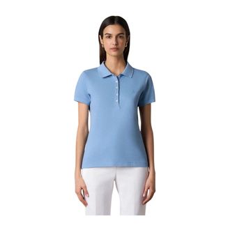 Brooks Brothers Piqu&eacute; polo van katoen met geborduurd logo - Dames - Polos - Blauw - L - Katoen - Tops