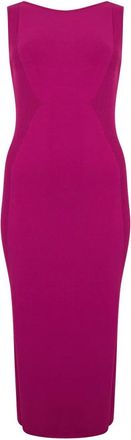 Alberta Ferretti Fitted Midi Dress - Dames - Casual kleedjes - Roze - S - Leer - Kleedjes
