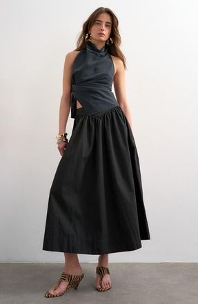 Topshop Saloon Maxi Skirt in Black at Nordstrom, Size 12 Us
